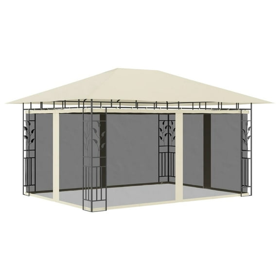 vidaXL Gazebo Outdoor Canopy Wedding Tent Patio Pavilion with Mosquito Net