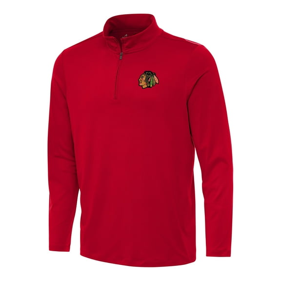 Men's Antigua Red Chicago Blackhawks Reprocess Quarter-Zip Top