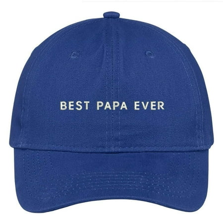 Trendy Apparel Shop Best Papa Ever One Line Embroidered Soft Cotton Low Profile Dad Hat Baseball Cap - (Best Match Profile Ever)