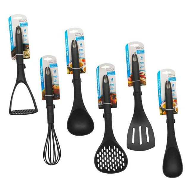 DDI 2349883 Plastic Kitchen Tools Assortment - Black Case of 48