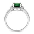 thumbnail image 2 of Sterling Silver White & Green CZ Rhodium Ring, 2 of 5