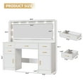 thumbnail image 6 of UGTOO 44.8" White LED Vanity Desk with Mirror & Charging Station, Modern Makeup Table with 5 Drawers, 2 Cabinets & 3 Lighting Modes, Large Dressing Table for Women Girls, 6 of 13