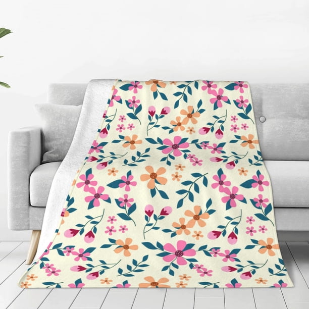 Balery Cute Flower Manta de Felpa Suave y Acogedora – Cobija de Franela Aterciopelada para Cama, Lavable y Cálida para Sofá, Mascotas, Transpirable-40"x30"