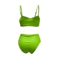 thumbnail image 5 of JIAYUE Women Swimsuit Sets Spaghetti Strap Sweetheart Neck Two Piece Bikini Top With High Waist Bottoms Solid Color Tankini Summer Female Swimwear, 5 of 5