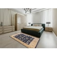 thumbnail image 4 of Ahgly Company Indoor Round Mid-Century Modern Plum Purple Oriental Area Rugs, 7' Round, 4 of 6