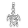 thumbnail image 5 of Auriga Fine Jewelry 14K White Gold Textured Mini Sea Turtle Charm for Women, 5 of 6