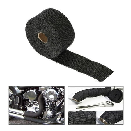 Exhaust Insulating Wrap - 0.5/1/3/5m Fiberglass Heat Exhaust Wrap Roll Motorcycle Car Heat Insulated Wrap Turbo Intake Manifold Heat Wrap Durable Heat Shield Tape