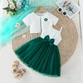 thumbnail image 2 of Glisme 2 Piece Outfits For Girls Floral Lace Jacket & Tulle Sundress 2 Pcs Set Elegant Outfit Summer Parties New Green Matching Set, 2 of 9