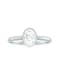 thumbnail image 4 of Rosec Jewels Lab Created Diamond Solitaire Ring - 6x8 mm Oval Engagement Ring - EF-VS Grade, 925 Sterling Silver, US 4.00, 4 of 8