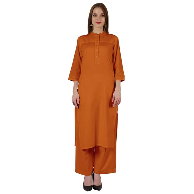 Bimba Traditional Indian Solid Dress For Women Indian Ethnic Kurta And Pants Palazzo Set