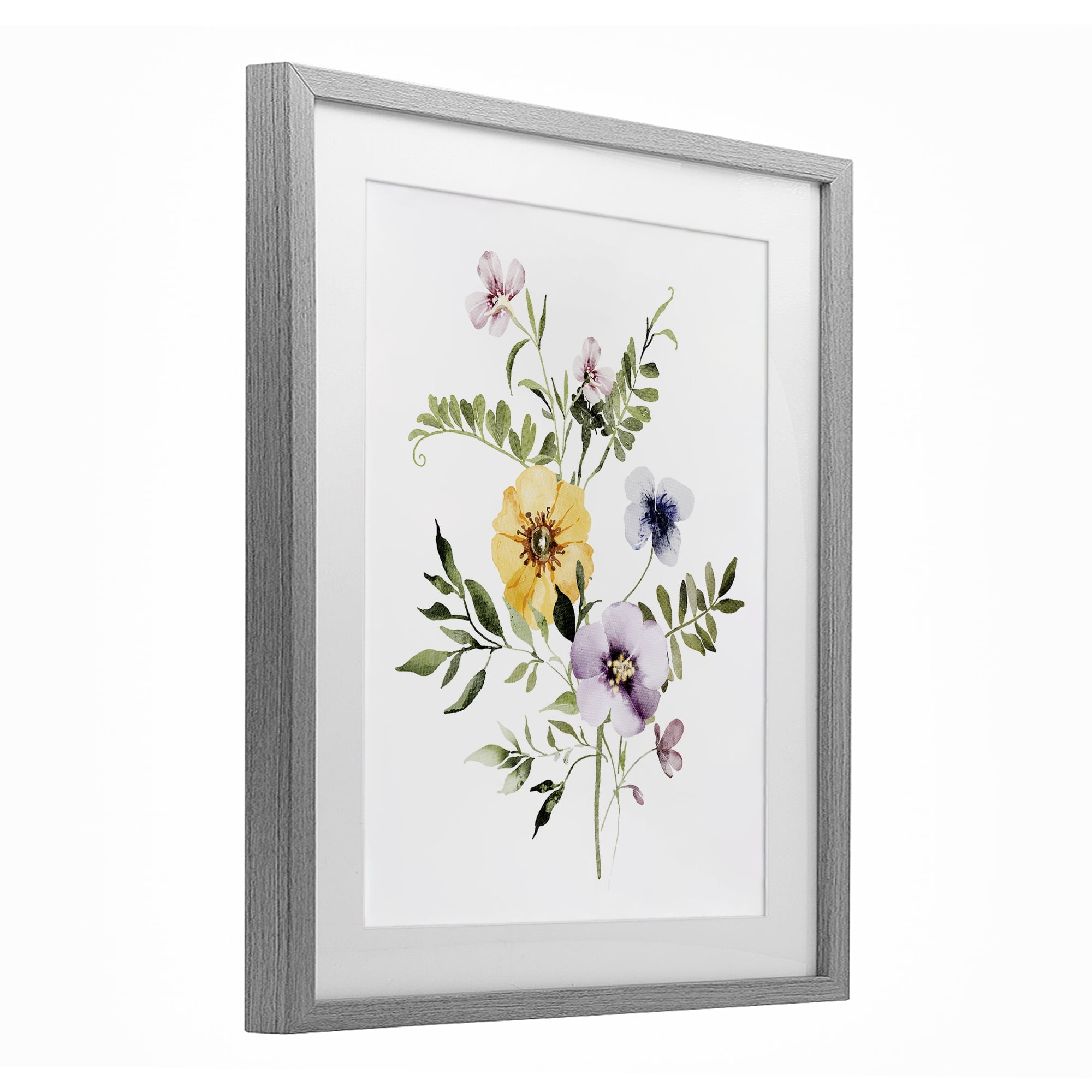 Garden Herbs Blooming Gray Framed Print Under Glass, design by Lettered and Lined