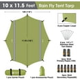 thumbnail image 5 of VILLEY Hammock Tent Rain Fly, Octagonal Waterproof Camping Tarp, Sun Shelter for Camping, Backpacking, Hiking, Accessory Includes Stakes, Ropes and Carry Bag (Green), 5 of 7