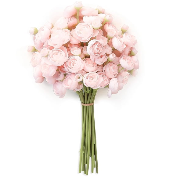 Flor artificial Floroom Ranunculus Blush de seda sintética x18