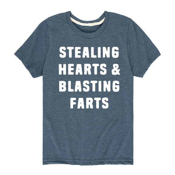 Instant Message - Stealing Hearts And Blasting Farts - Valentine's Day - Youth Short Sleeve T-Shirt
