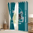 thumbnail image 2 of Erosebridal Helmet City Silhouette Curtains Pack of 2(38x54),Rugby Sports Black Out Curtains,Philadelphia Curtains for Living Room,Breathable Room Decorative, 2 of 6