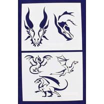Dragons -2 Piece Stencil Set 14 Mil 8" X 10" Painting /Crafts/ Templates