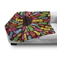 thumbnail image 3 of Flip Flop Soft Flannel Fleece Blanket, Colorful Funky Beach Slippers Aligned Circular Shape and Forming Mandala Pattern, Cozy Plush for Indoor and Outdoor Use, 50" x 70", Multicolor, by Ambesonne, 3 of 6