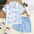 thumbnail image 2 of Toddler Boy Clothes Summer Outfits Short Sleeve Button-Down Shirt and Shorts Baby Boy Beach Casual Clothes, 2 of 6