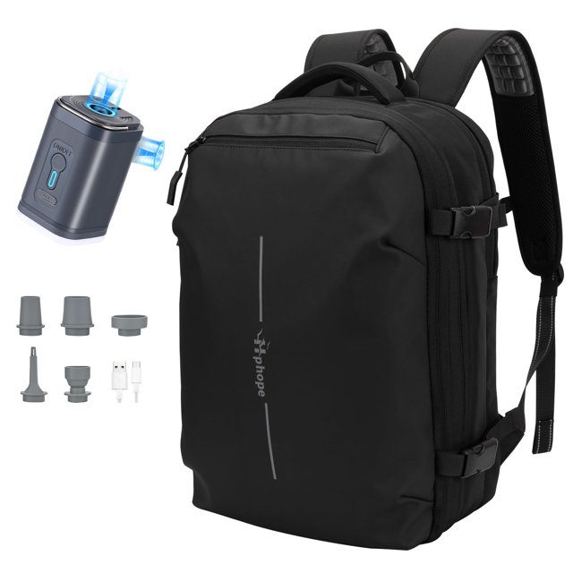 Vacuum Backpack Travel, Lightweight Waterproof Airback with Pump, 60L Expandable Compression Bag for Travel, TSA Friendly Flight Approved, Work, Business