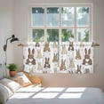 thumbnail image 4 of Brown Love Heart Bunny Tier Curtains, Polka Dot Rabbits Farmhouse Light Filtering Kitchen Curtains, 2Pcs Rod Pocket Half Window Treatments Panels for Sink Cafe Cabinet Camper 27.5x36 Inches, 4 of 9