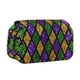 thumbnail image 1 of Disketp Mardi Gras Shiny Green Purple Estuche de Lápices de Doble Capa con Tapa Abatible y Cremallera, Organizador Escolar para Adolescentes y Adultos, 1 of 7