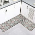 thumbnail image 4 of Set of 2 Paco Printed Kitchen Floor Mats - Red & Gray Tile Design - Ideal for Homeowners & Renters - Double the Style & Convenience, 4 of 5