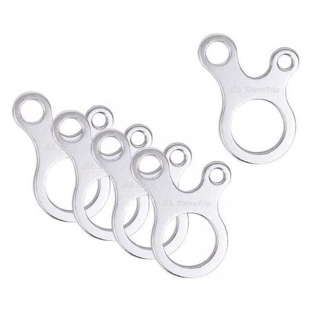 10x Ganchos de Ajuste Antideslizantes de Aleación de Aluminio Tensores de Cable de 3 Orificios Accesorios de Doblado de Mosquetón para Moc , Argenta
