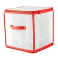 thumbnail image 4 of Christmas Ornament Storage Box Clear with Handle Preserve Dividers for Christmas, 4 of 8