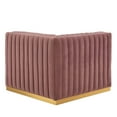 thumbnail image 4 of Modway Conjure Channel Tufted Performance Velvet Left Corner Chair in Gold/Rose, 4 of 6