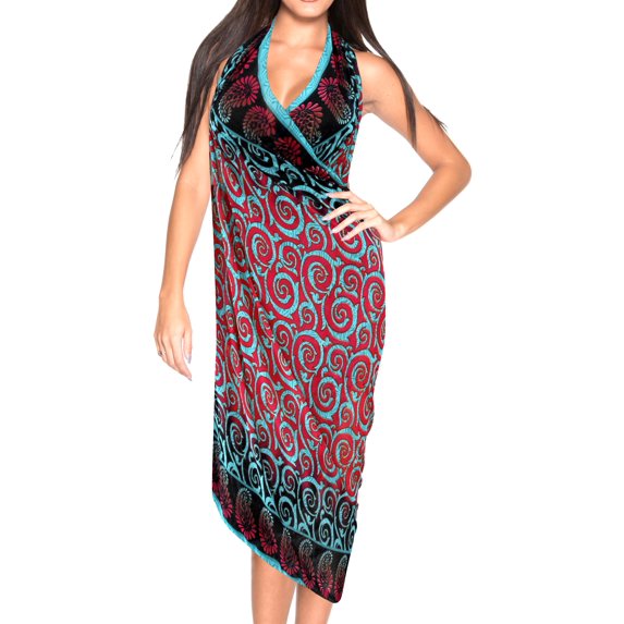 HAPPY BAY Women's Swimsuit Cover up Tie Wrap Beach Sarong One Size Red-F604