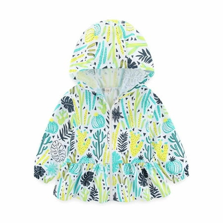 

Toddler Coats Outdoor Jackets Baby Girls Clothes Kids Print Summer Autumn Cute Tops Hooded Baby Casual Outerwear Lightweight Cute Dust Coat Children s Windbreakers Outfits For Kids 4 Years-5 Years