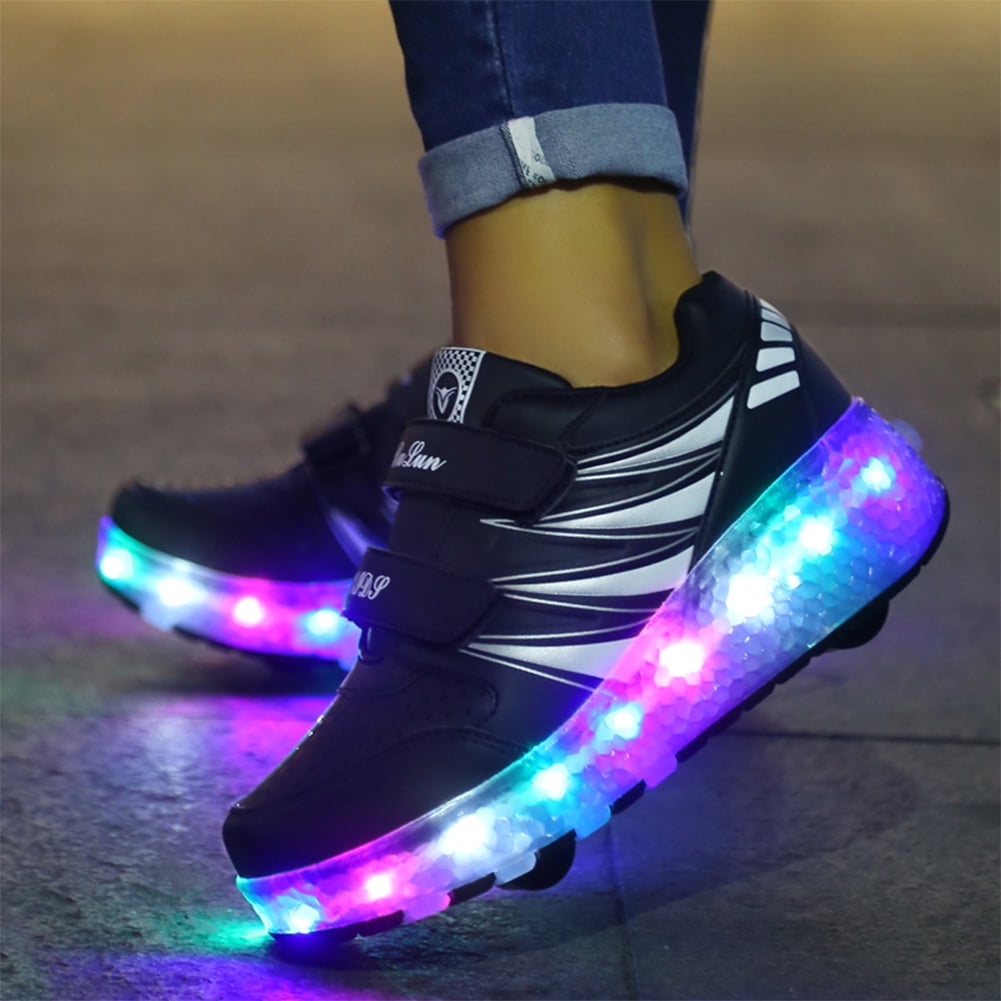 kant Dødelig Ikke vigtigt NEWLIS Fashion Colorful LED Light Shoes Kids Adult Ultra-light Roller  Heelys Skates - Walmart.com