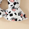 thumbnail image 2 of Baby Girl Fall Winter Clothes Newborn Infant Letter Holy Cow I'm CUTE Cow Print Long Sleeve Ruffle Romper Long Pants Headband Clothing Sets for 0 3 6 9 12 18 Months Baby Girl Outfit, 2 of 6