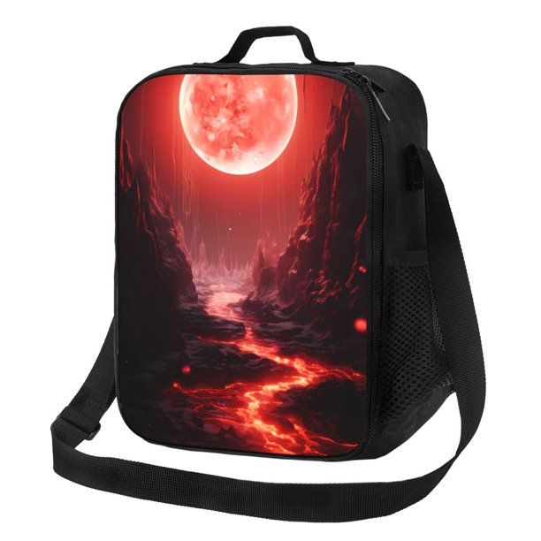 Balery Red Moon Lava Caja de Almuerzo y Bolsa de Almuerzo para Hombres y Mujeres, Bolsa de Almuerzo Reutilizable con Gran Capacidad, Bolsa de Almuerzo Aislada