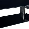 thumbnail image 7 of Veryke Modern Glass Coffee Table with Lower Shelf, Rectangle Center Table for Living Room, Black, 7 of 7