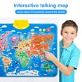thumbnail image 5 of CshidWorld Interactive World Map Poster- Educational Talking Poster Toy for Children of Ages 3 to 12 Years Old - Geography Electronic Game, Ideal Educational Birthday Gift for Boys and Girls, Blue, 5 of 7