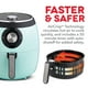 thumbnail image 5 of Freidora de aire eléctrica DASH Deluxe + horno con control de temperatura, cesta para freír antiadherente, guía de recetas + función de apagado automático, 1700 vatios, 6 cuartos - Aqua, 5 of 5