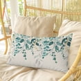 thumbnail image 4 of Teal Green Eucalyptus Pillow Covers, Linen Long Throw Pillow Case, Farmhouse Weeping Leaves Linen Holiday Pillow Protector Decorative Cushion Cover for Living Room/Bedroom 20" x 30", 4 of 8