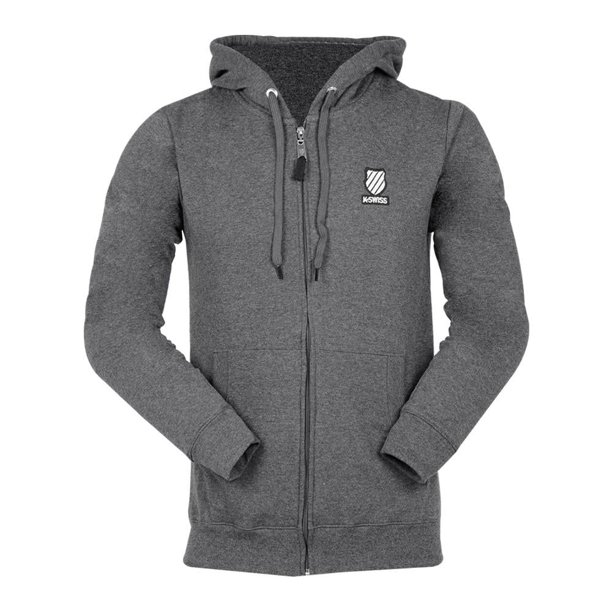 Sudadera Para Hombre K-SWISS Con Gorro Y Cierre Frontal Gris Talla G