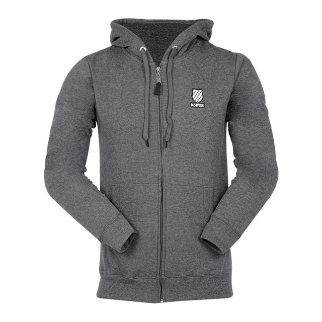 Sudadera Para Hombre K-SWISS Con Gorro Y Cierre Frontal Gris Talla Ch