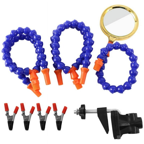 Bench Vise Table Clamp Soldering Station With 5Pc Flexible Arms Soldering Iron Holder Pcb Welding Repair Third Hand Tool