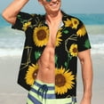 thumbnail image 5 of Picia Sunflowers3 Gentle Cotton Regular Fit Short Sleeve Casual Hawaiian Shirt for Men-3X-Large, 5 of 9