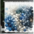 thumbnail image 3 of Ambesonne Blue Shower Curtain, Modern Watercolor Circle Blots, 69"Wx70"L, Eggshell and Dark Slate Blue, 3 of 4
