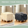 thumbnail image 6 of SCRAWLGOD Marble Print Gray Black Footstool Slipcover, Square Folding Storage Footrest Stool Furniture Protector Soft Ottoman Slipcover for Living Room, 6 of 7
