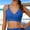 A402 Blue, variant on Women's Bikini Top Cross Front V Neck Bra Stretchy Push Up Two Piece Bathing Suit Top Only Adjustable Straps Athletic Swimwear with Padded Cups