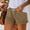 Khaki, variant on Zylanna Women Denim Shorts with Pockets, Casual Solid with Drawstring Elastic High Waist Jean Shorts for Women Navy