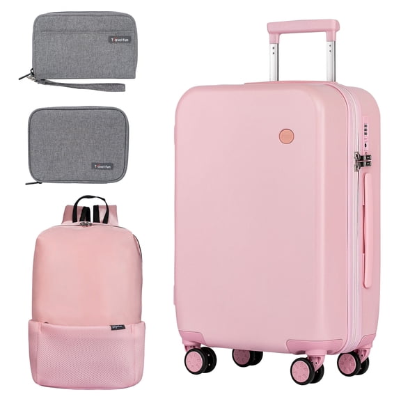 WEPLUS Suitcase Set 4 Piece Luggage Set Carry On Travel Luggage TSA Lock Spinner Wheels Hardshell Lightweight Luggage Set