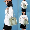 thumbnail image 3 of Small Tote Bag with Zipper Canvas Multiple Pockets Crossbody Bag Stylish Shoulder Bag Casual Satchel Hobo Bag Top Handle Messenger Bag, 3 of 6