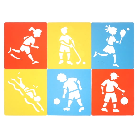 6 Pcs Pochoirs pour Enfants Lavables Modèles de Dessin Modèles pour Préscolaires Projets Scolaires Pochoirs pour Peinture sur Tissu