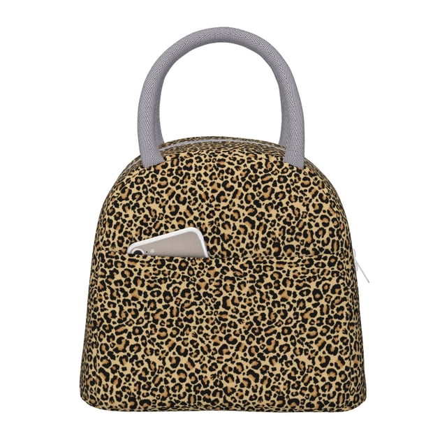 Disketp Leopard Print Bolsa Térmica para Almuerzo, Lonchera con Abertura Amplia y Gran Capacidad, Organizador Reutilizable para Mujeres, Hombres y Adultos